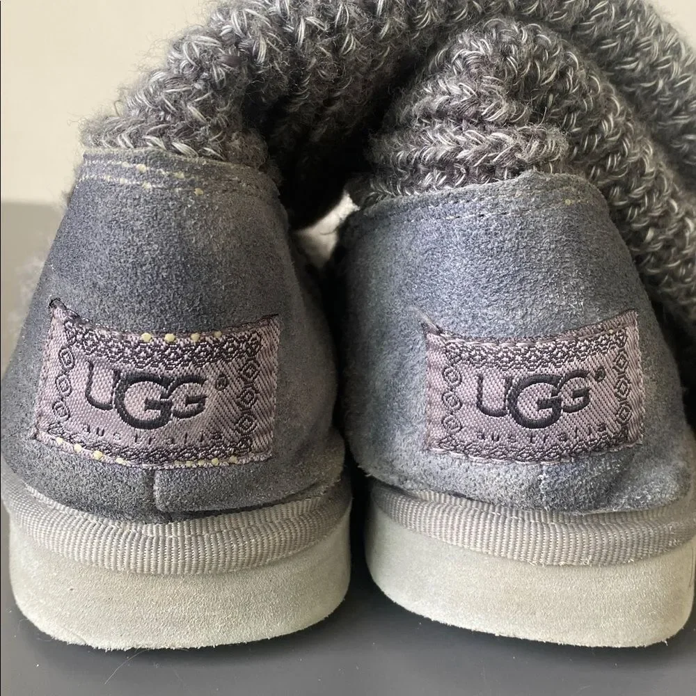 UGG Women’s Classic Cardy Knit Tall Boots Gray US 8 Shepherd Insole Boho Cottage